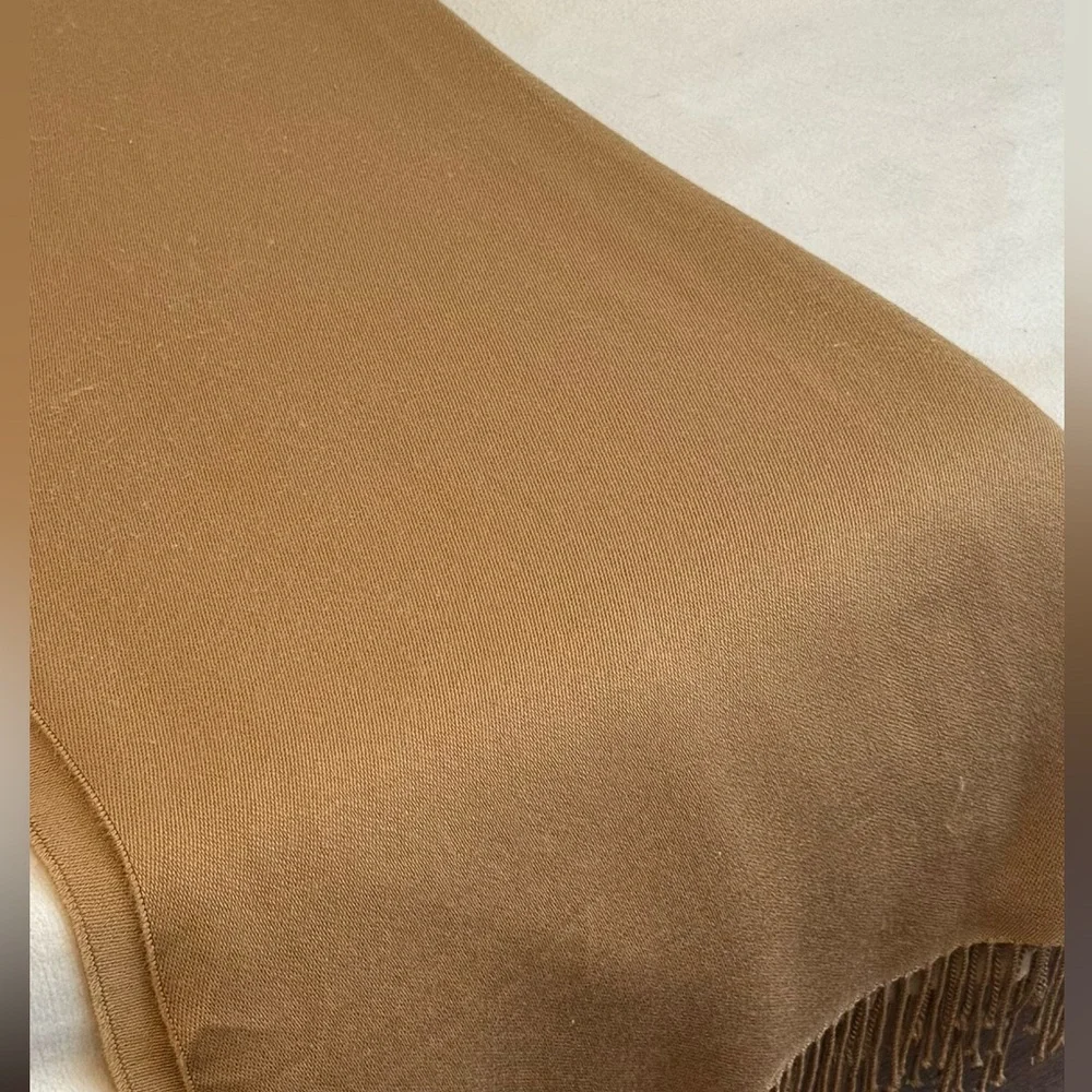 RH SIENA Luxurious 70%Lambswool & 20%Cashmere Throw-in CAMEL,96“x 71“,Italy. NEW